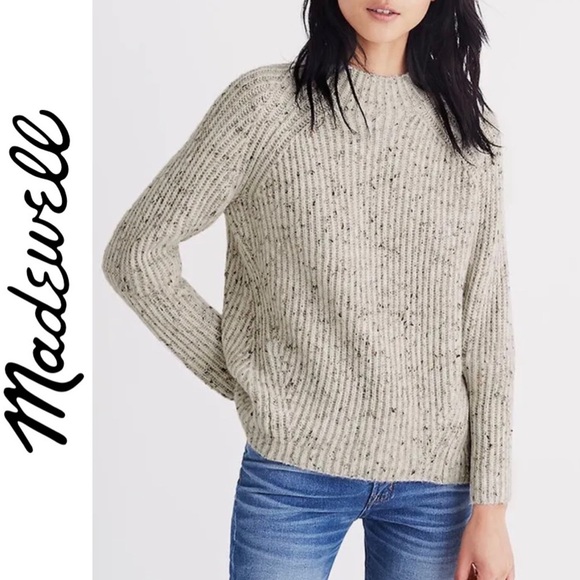 Madewell Sweaters - Madewell Donegal Northfield Mockneck Sweater Chunky Knit Ribbed Boho Specks S